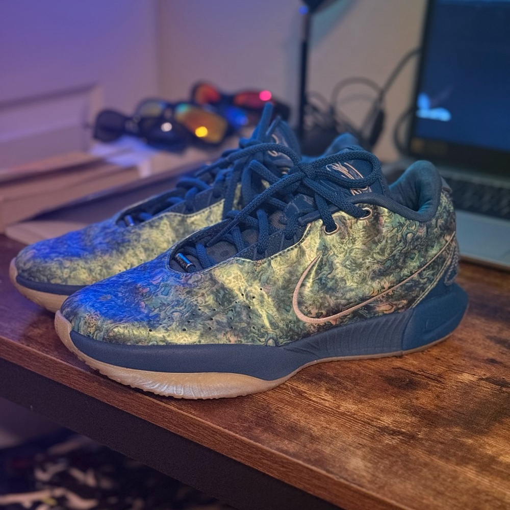 Stylish Blue and Green Sneakers